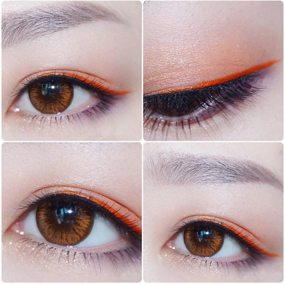 kazzue premier caramel colored contact lens closeup