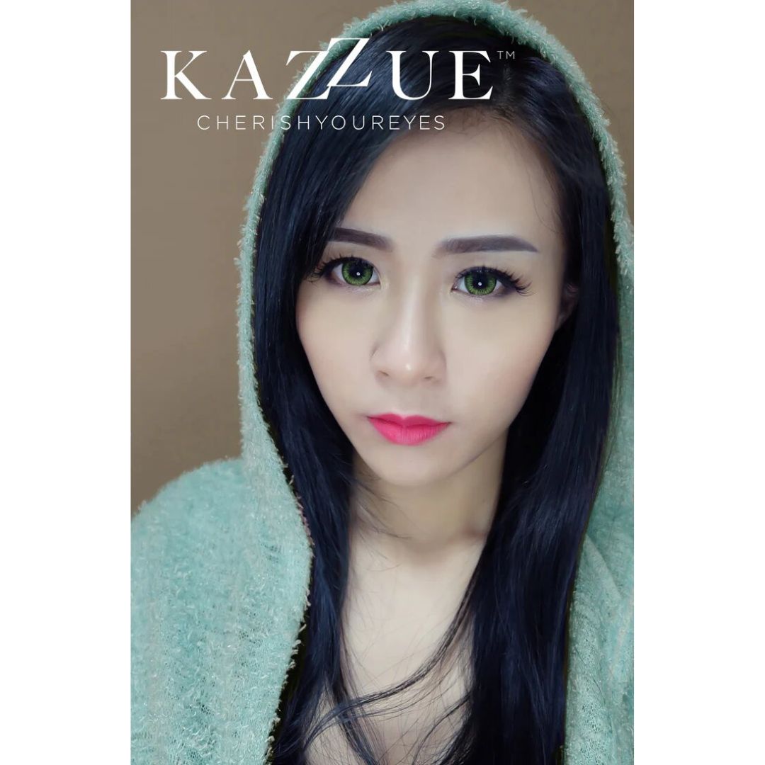 kazzue premier green colored contact lens