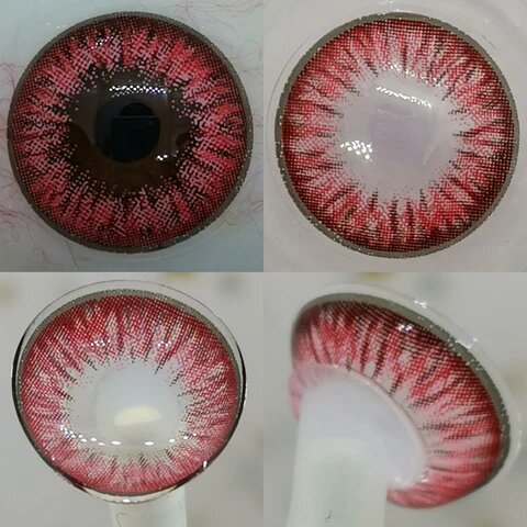 kazzue premier pinkish red colored contact lens