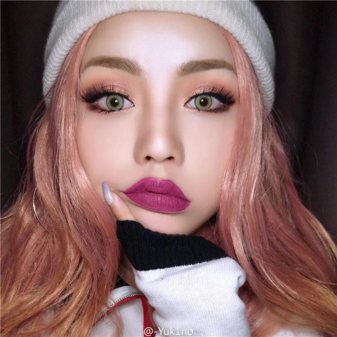 kazzue pro khaki green colored contact lens