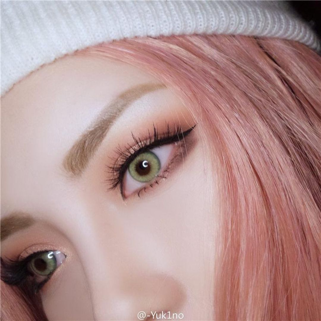 kazzue pro khaki green colored contact lens