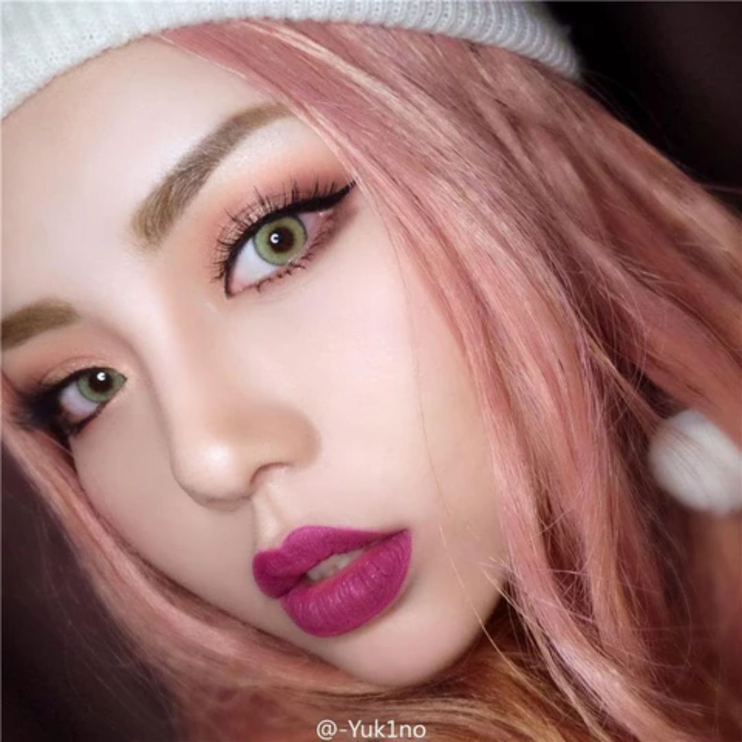 kazzue pro khaki green colored contact lens