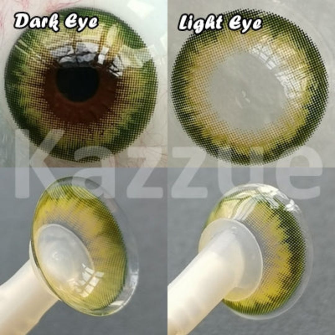 kazzue pro khaki green colored contact lens