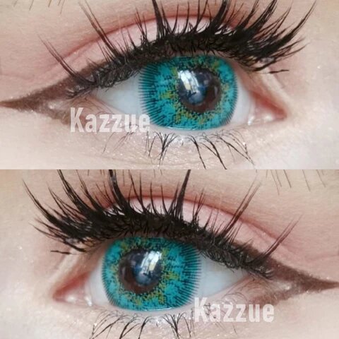 kazzue snow elf colored contact lens closeup