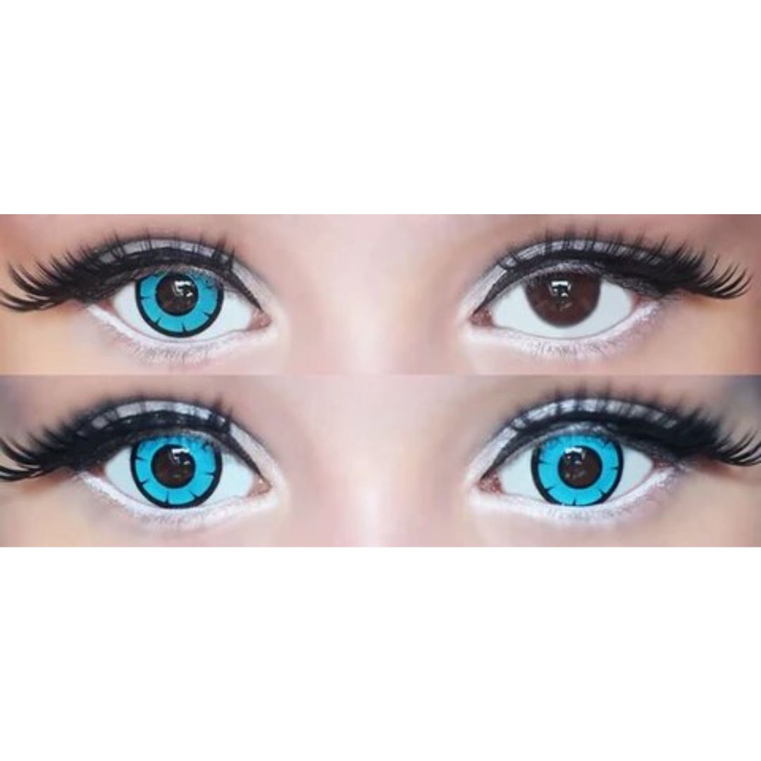kazzue twilight turquoise colored contact lens closeup