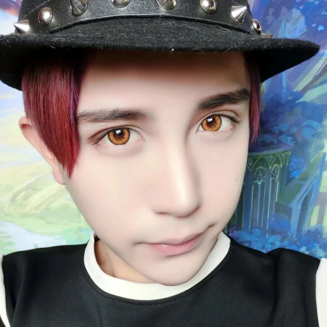 kazzue vivid brilliant orange colored contact lens