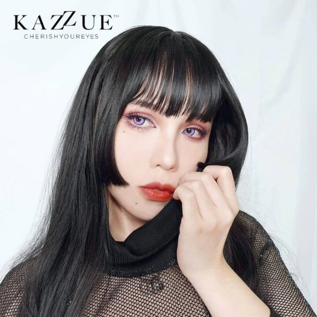 kazzue vivid brilliant purple colored contact lens