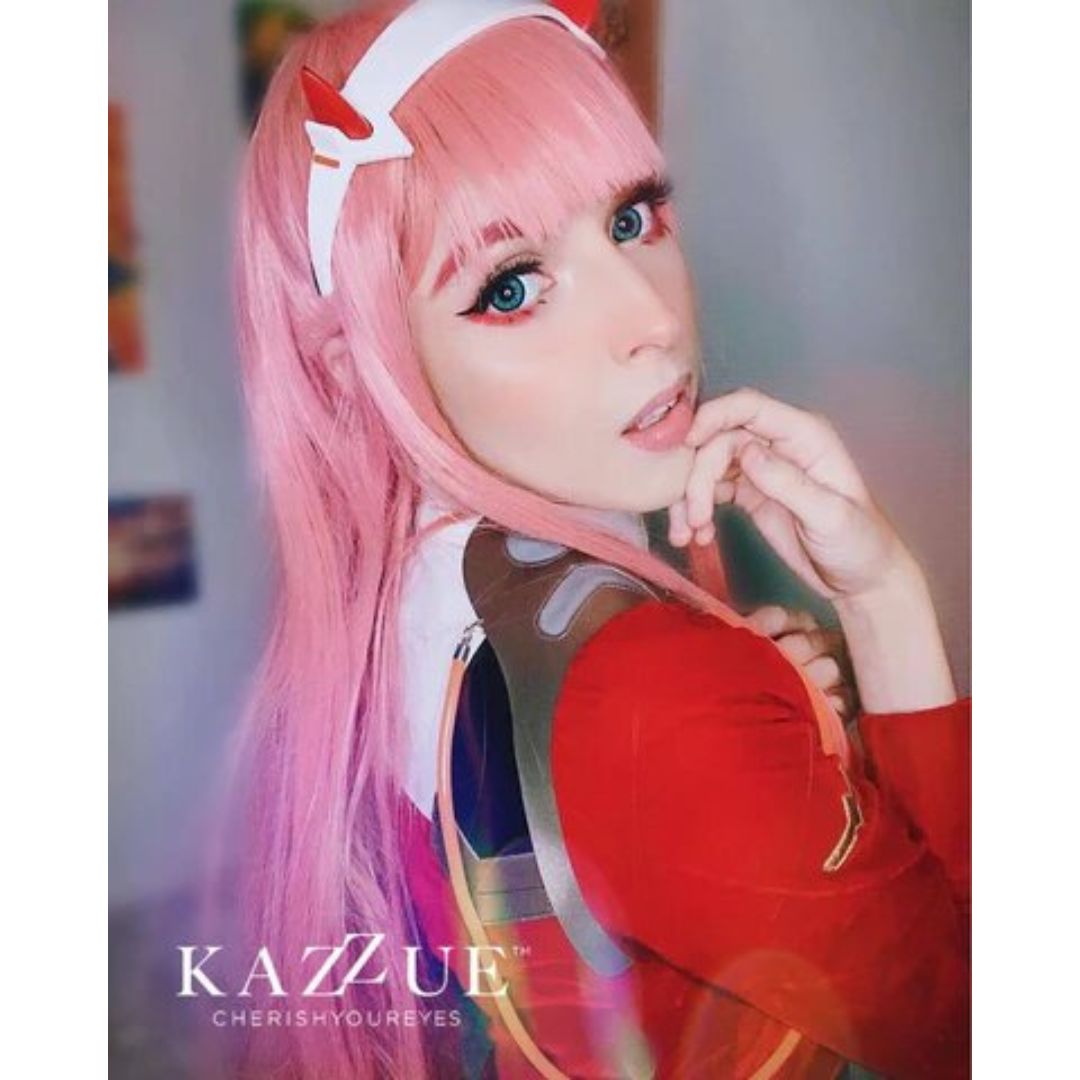 kazzue vivid brilliant turquoise colored contact lens