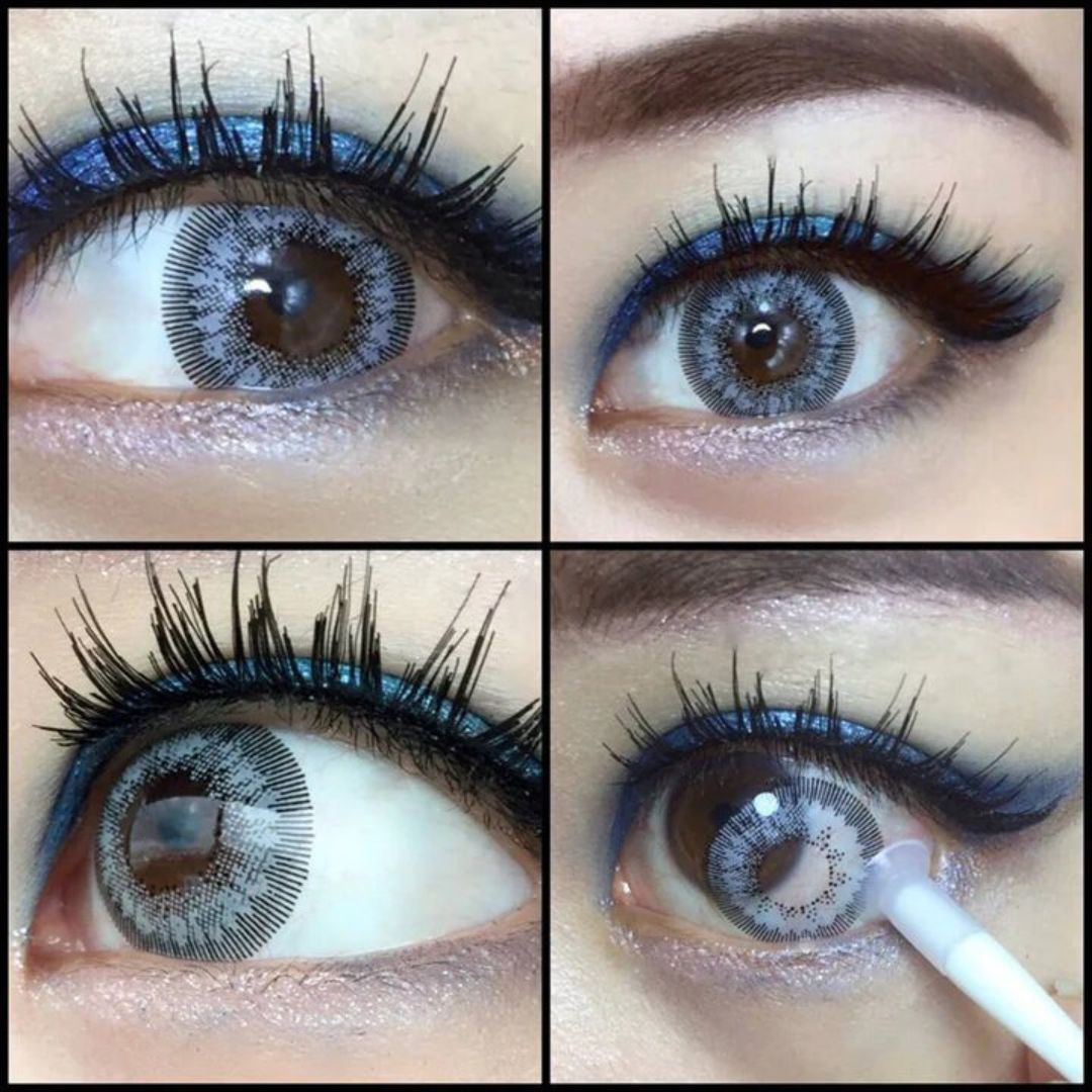 kazzue winter gray colored contact lens closeup