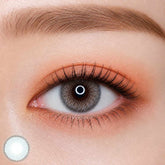 EOS Poesie Blue Gray colored contact lenses close-up