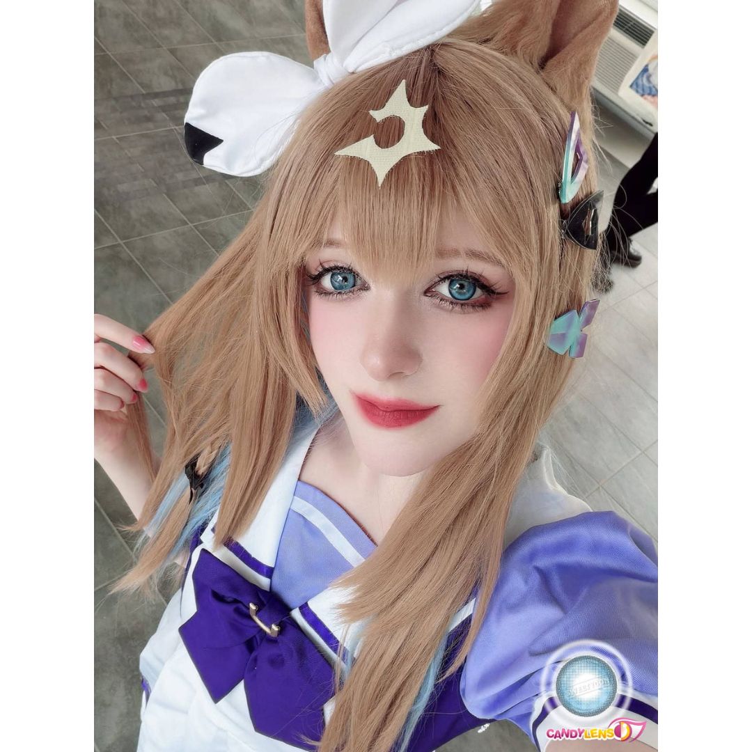 sweety bubbly blue colored contact lens