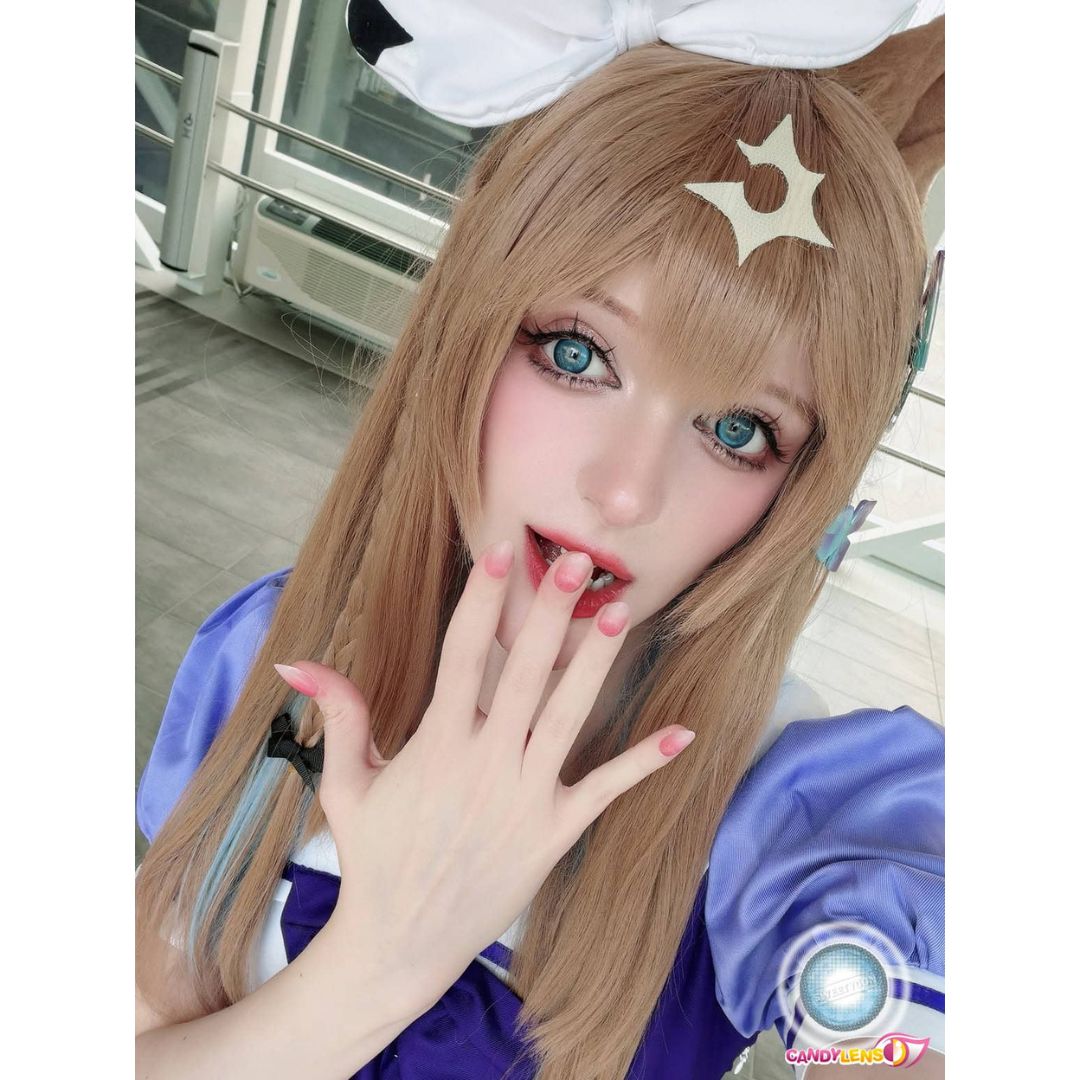 sweety bubbly blue colored contact lens