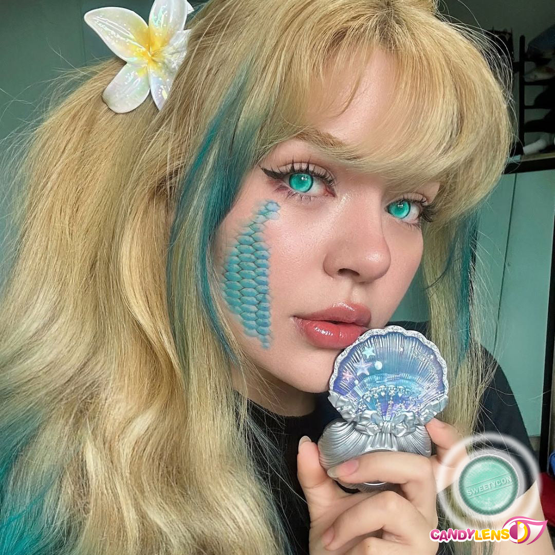 sweety delulu green colored contact lens