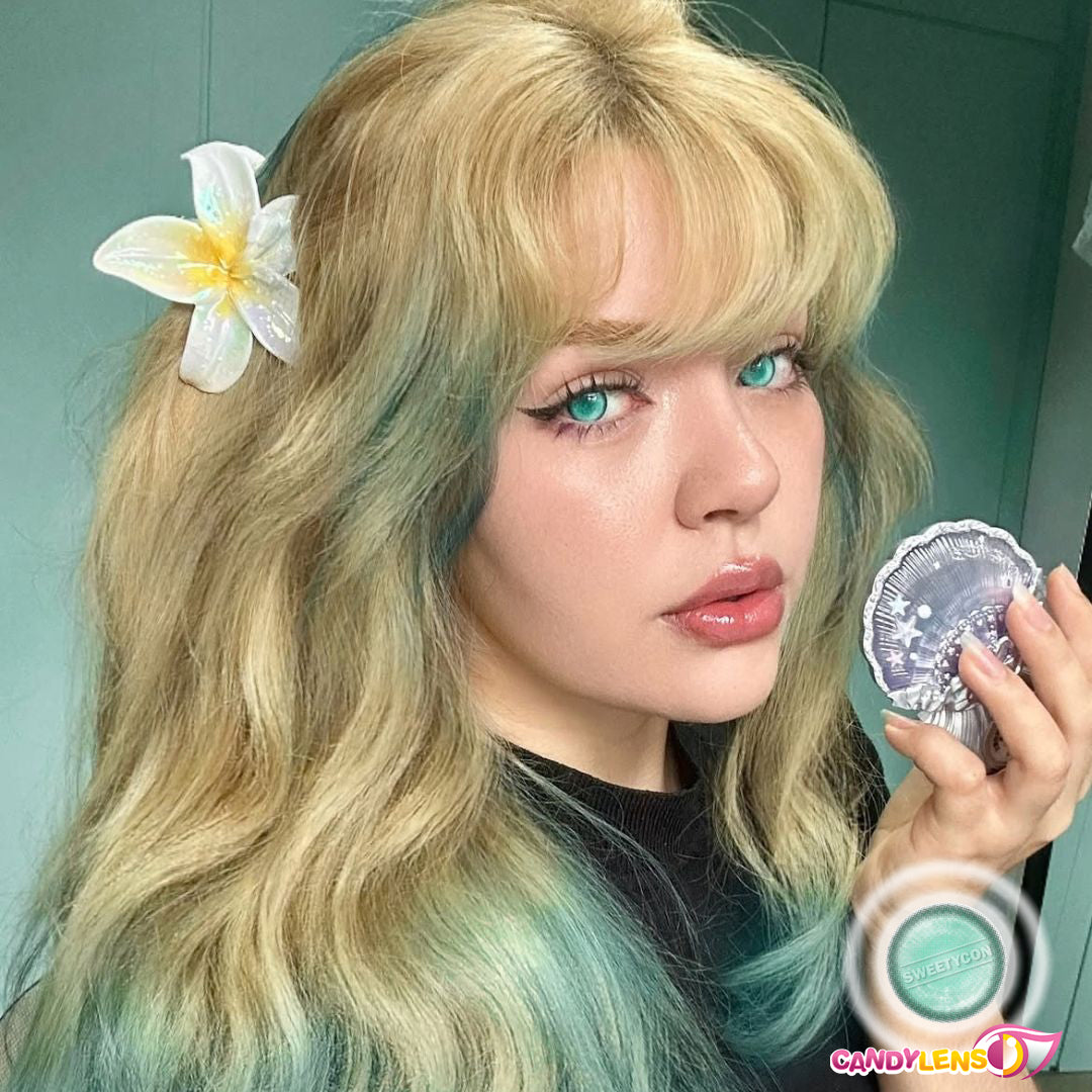 sweety delulu green colored contact lens
