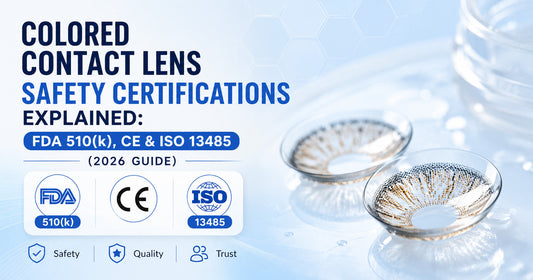 Colored Contact Lens Safety Certifications Explained: FDA 510(k), CE & ISO 13485 (2026 Guide)
